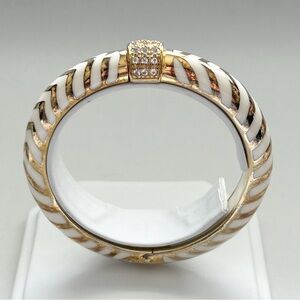 Vintage Angelique de Paris Mata Hari 18 Karat Gold Vermeil Cream Bangle Bracelet